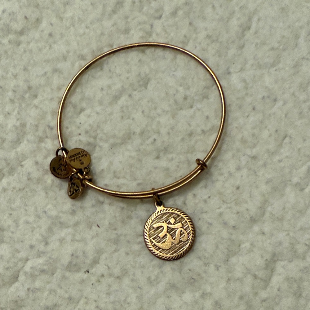 Alex and Ani Om Gold Charm Bangle Bracelet
